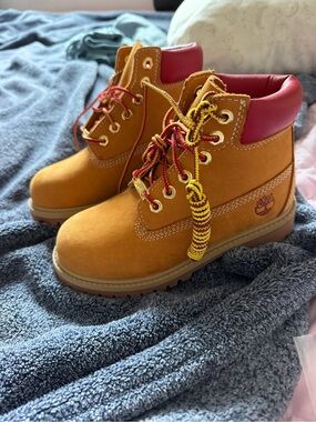Timberland Kids' Wheat and Red Premium Waterproof Boots